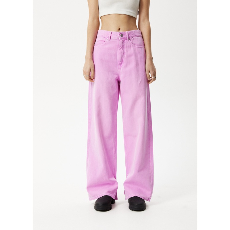 AFENDS Womens Bella – Denim Baggy Jean – Faded Candy