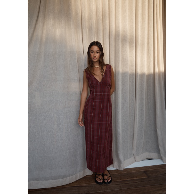 AFENDS Womens Eboni – Maxi Dress – Port