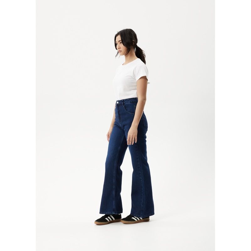 AFENDS Womens Marsha – Denim Slim Flared Jean – Original Rinse