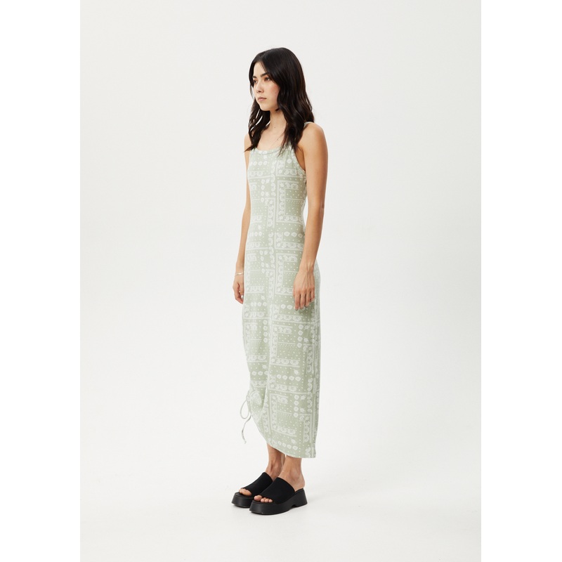 AFENDS Womens Paisley Muse – Maxi Dress – Eucalyptus