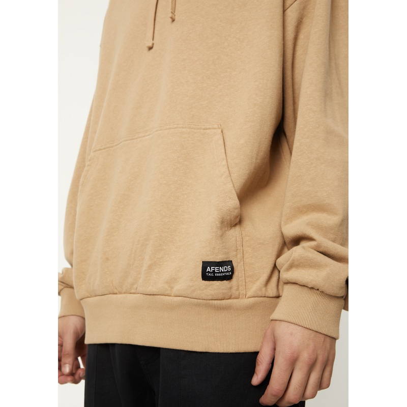 AFENDS Mens All Day – Relaxed Hoodie – Tan