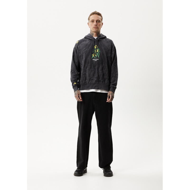 AFENDS Mens Beautiful Weeds – Graphic Hoodie – Black