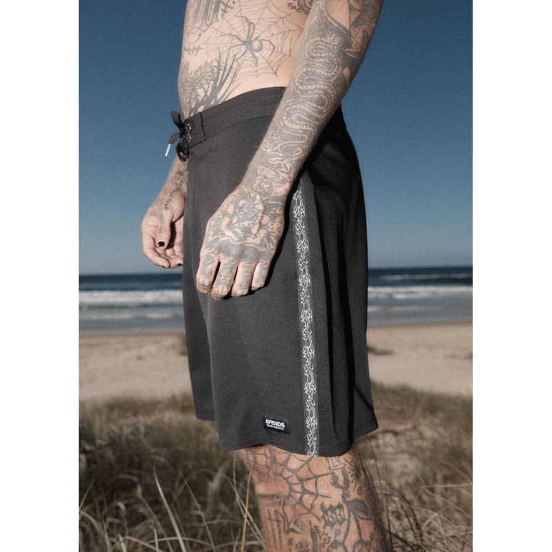 AFENDS Mens Bound – Surf Related Boardshort 20 – Black