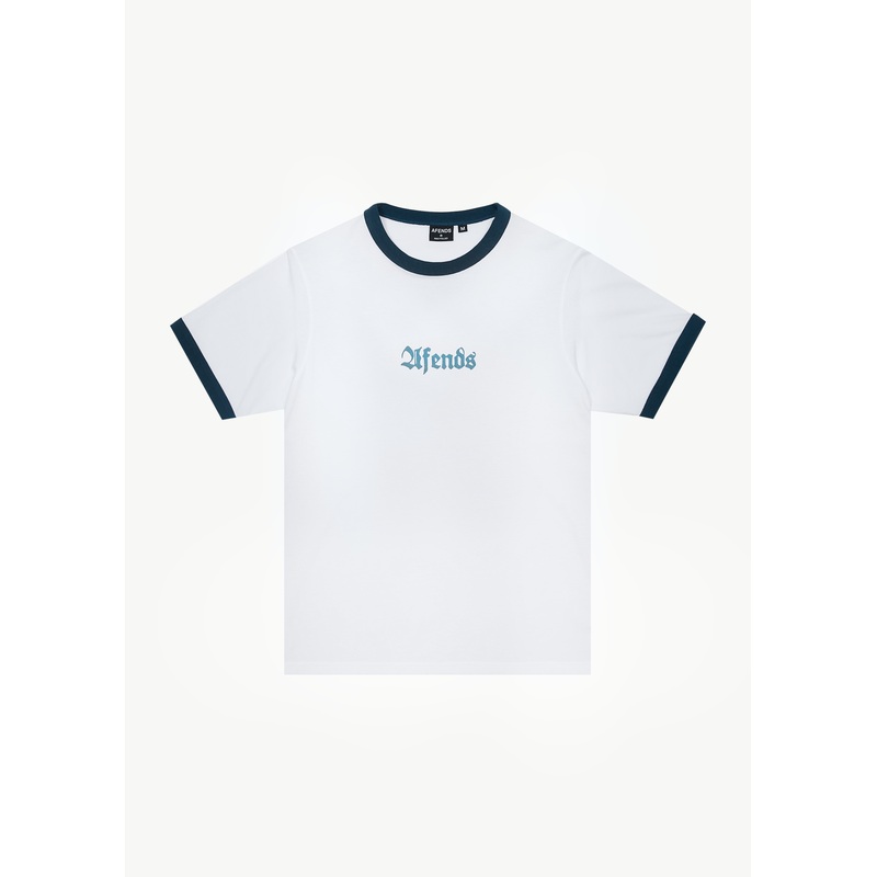 AFENDS Mens Interstellar – Ringer Tee – White