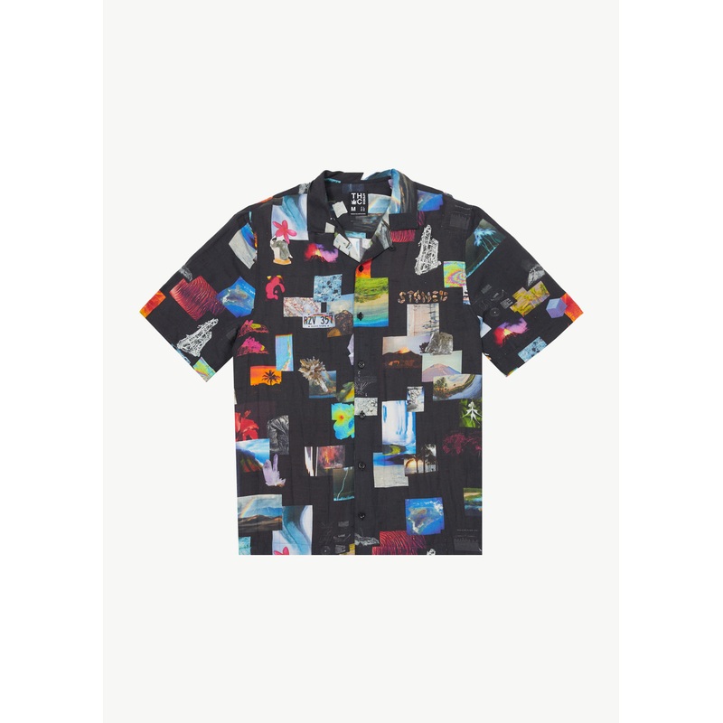 AFENDS Mens Under Pressure – Cuban Shirt – Black