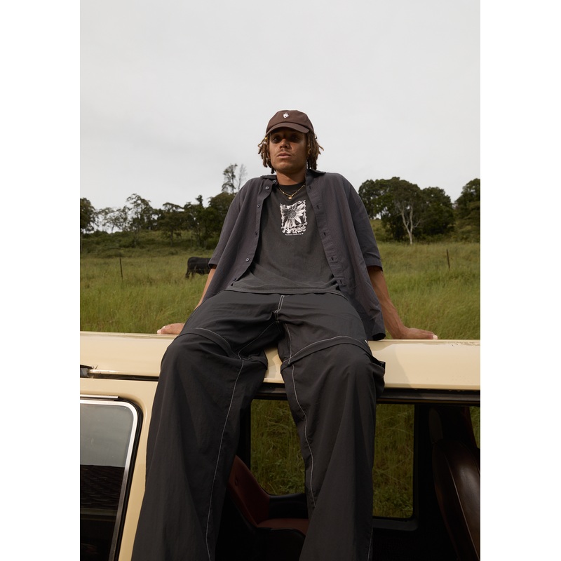 AFENDS Mens Valley – Zip Off Spray Pant – Black