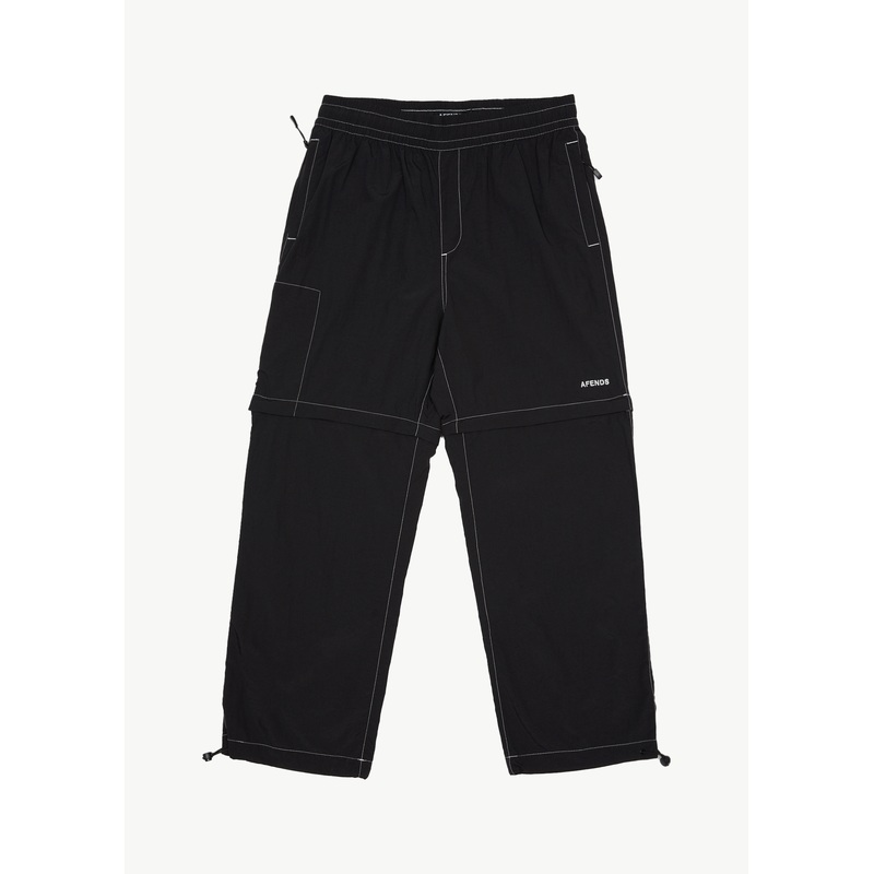 AFENDS Mens Valley – Zip Off Spray Pant – Black