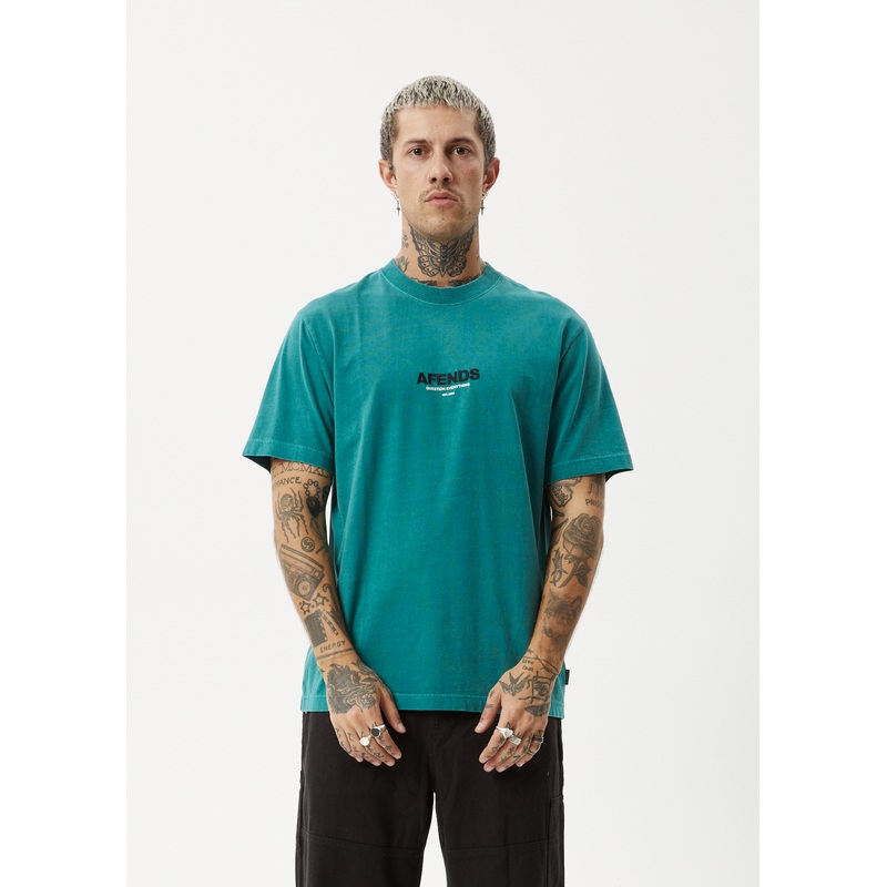 AFENDS Mens Vinyl – Retro Tee – Washed Pine