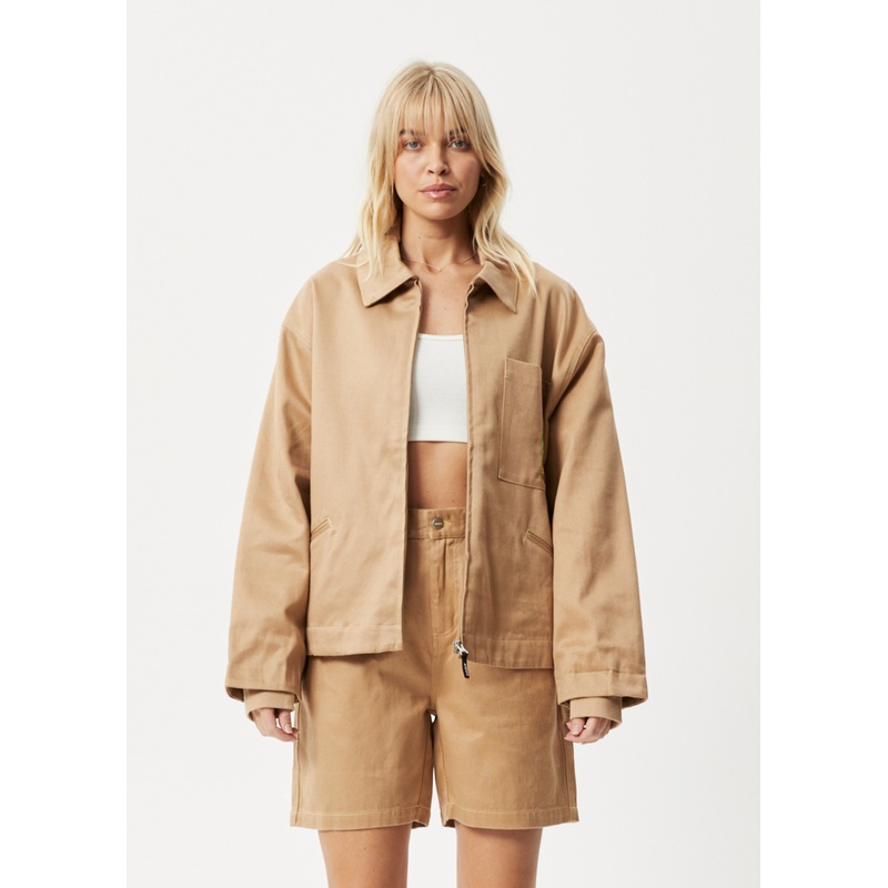 AFENDS Unisex Sleepy Hollow – Unisex Twill Carpenter Jacket – Tan