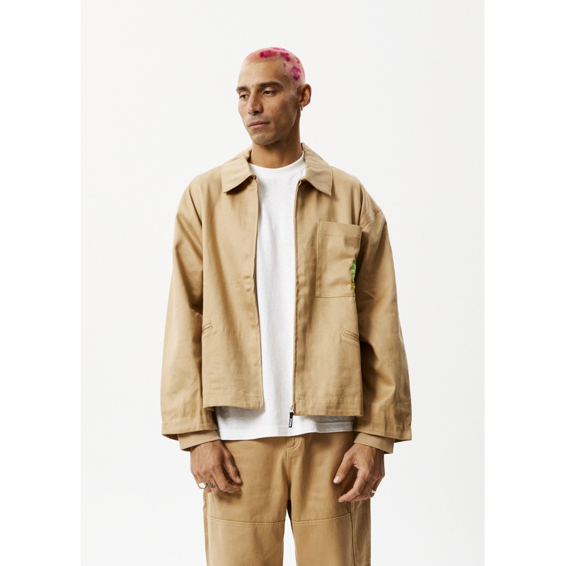 AFENDS Unisex Sleepy Hollow – Unisex Twill Carpenter Jacket – Tan