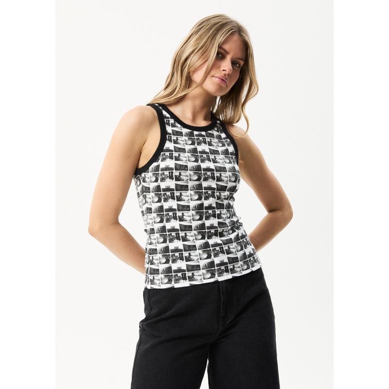 AFENDS Womens Chaos Lydia – Rib Singlet – Black