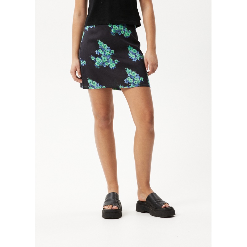 AFENDS Womens House Of Darwin – Mini Skirt – Charcoal Floral