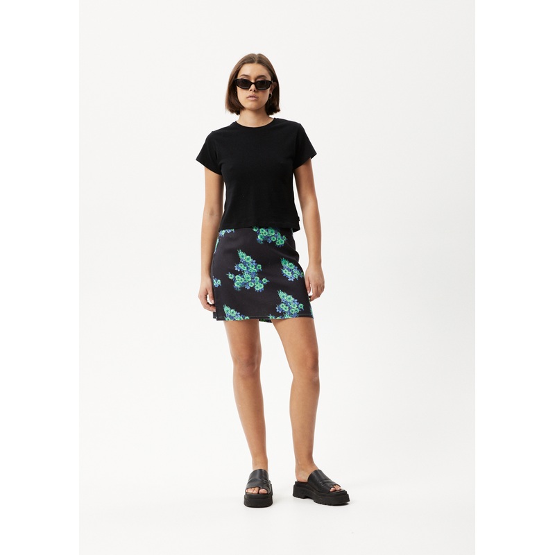 AFENDS Womens House Of Darwin – Mini Skirt – Charcoal Floral