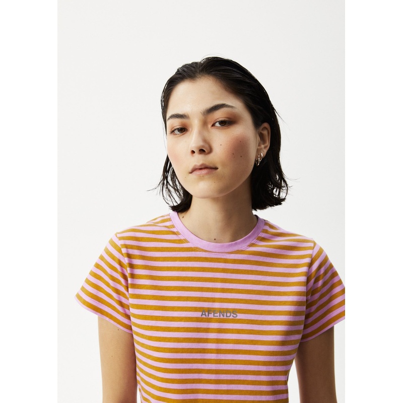 AFENDS Womens Jain – Baby Tee – Candy Stripe