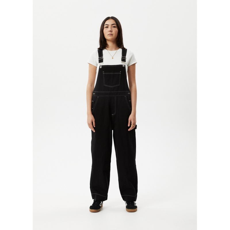 AFENDS Womens Louis – Baggy Overall – Washed Black