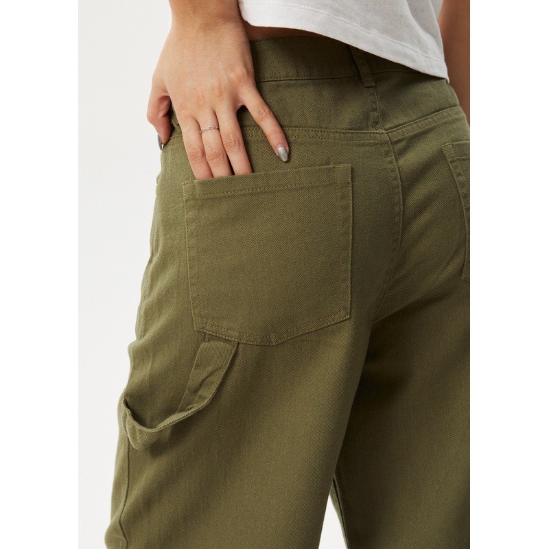 AFENDS Womens Roads – Workwear Pant – Military