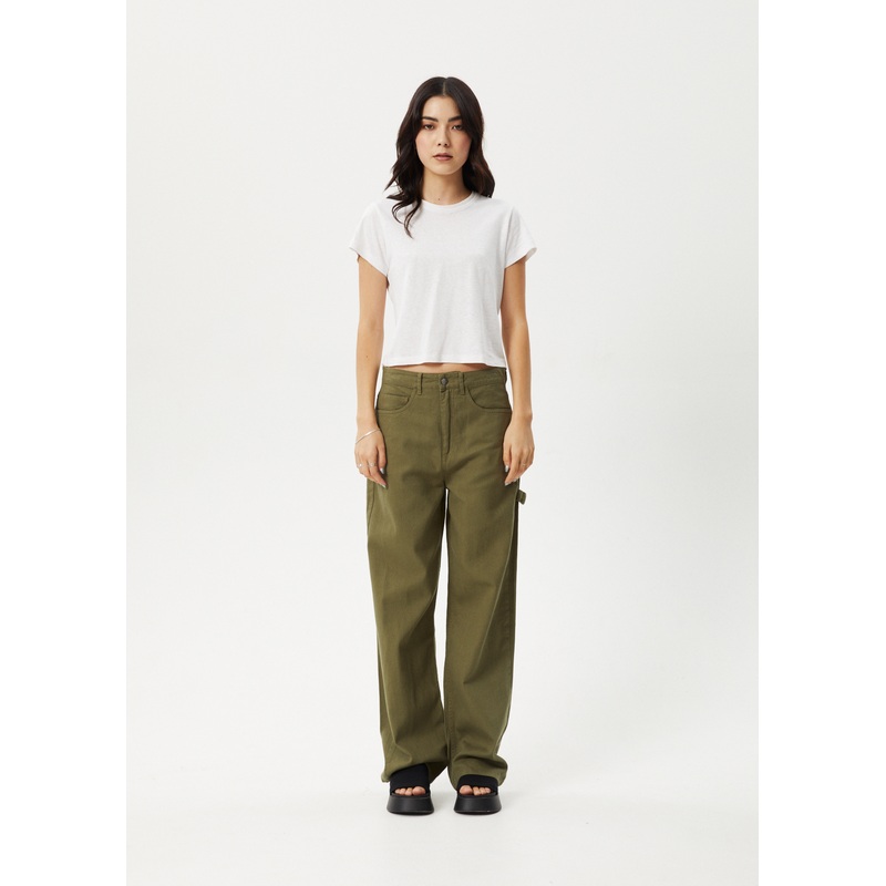 AFENDS Womens Roads – Workwear Pant – Military