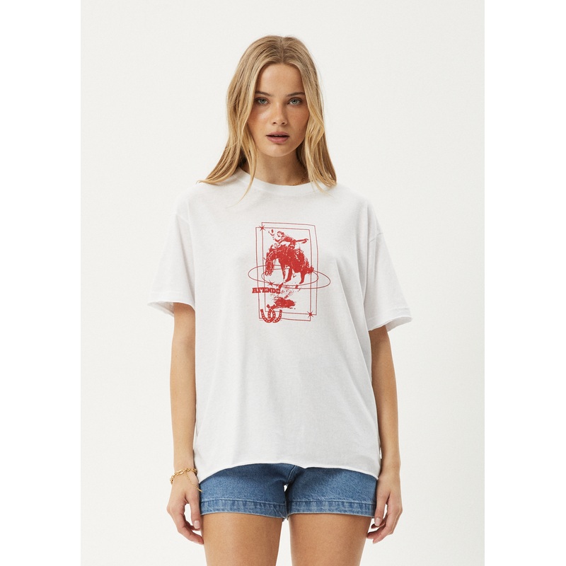 AFENDS Womens Rodeo – Oversized Tee – White