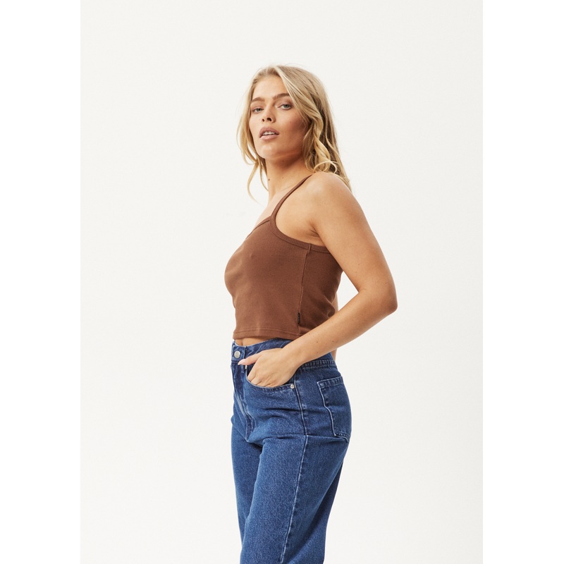 AFENDS Womens Taylor – Rib Singlet – Toffee
