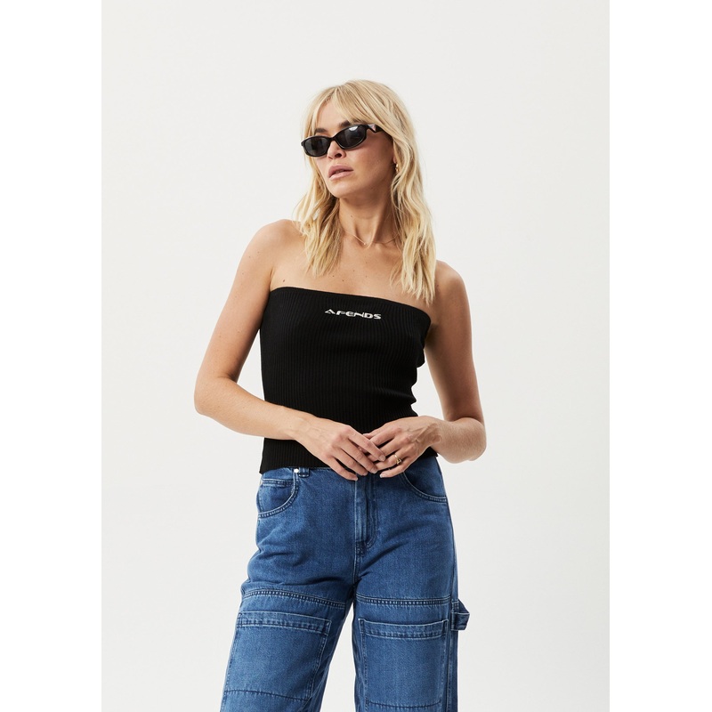 AFENDS Womens Weekend – Knit Tube Top – Black