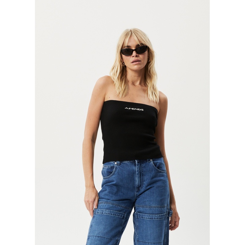 AFENDS Womens Weekend – Knit Tube Top – Black