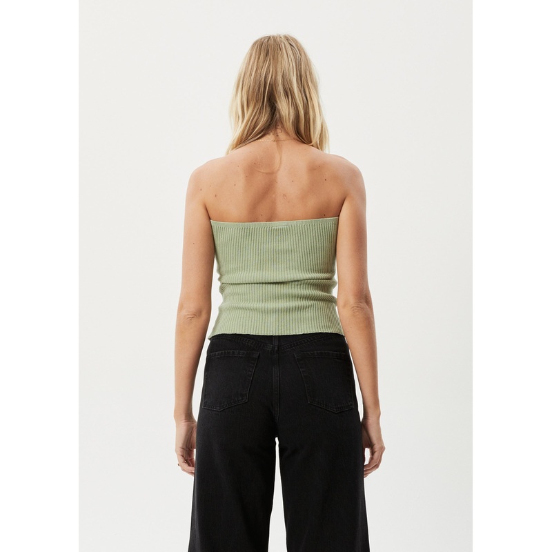 AFENDS Womens Weekend – Knit Tube Top – Eucalyptus