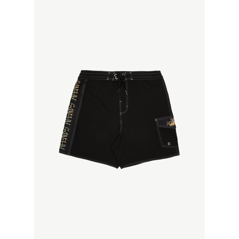 AFENDS Mens Crashed Out – Surf Related Boardshort 18 – Black