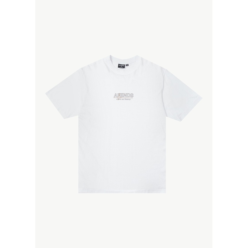 AFENDS Mens Flatline – Retro Tee – White