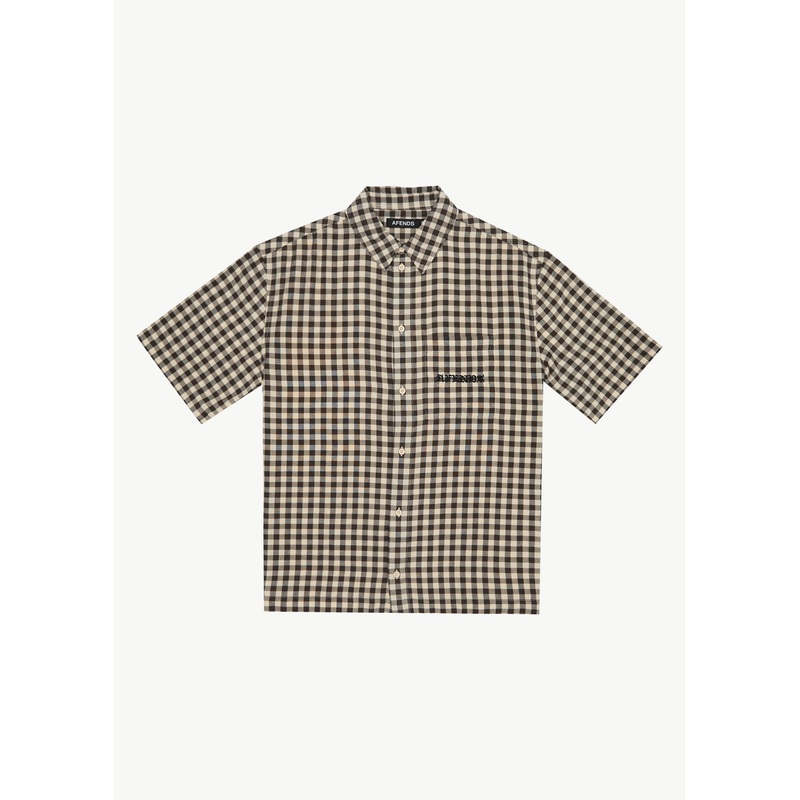 AFENDS Mens Gambet – Short Sleeve Shirt – Sand