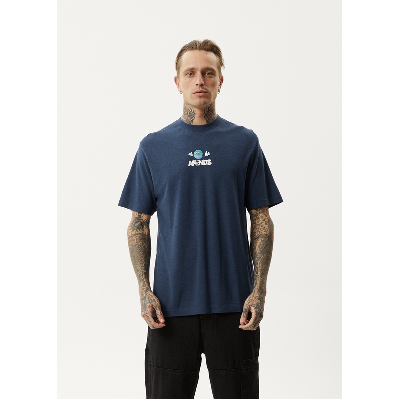 AFENDS Mens Hometown – Retro Tee – Navy