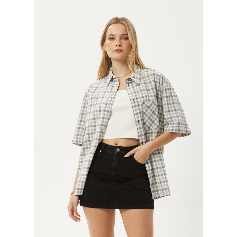 AFENDS Mens Leo – Short Sleeve Shirt – Black / White