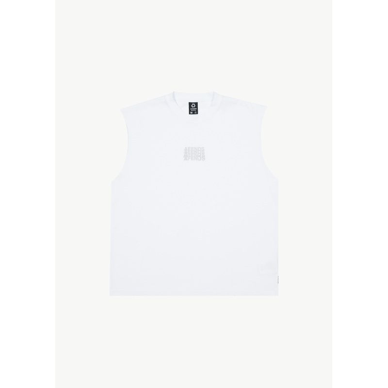 AFENDS Mens Limits – Graphic Sleeveless Tee – White