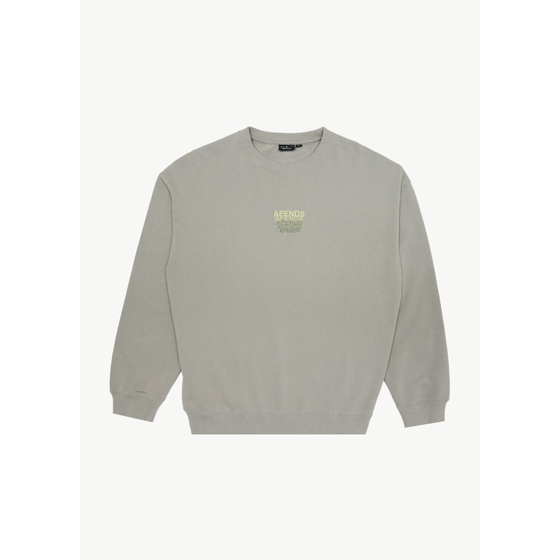 AFENDS Mens Repeat – Crew Neck Jumper – Olive
