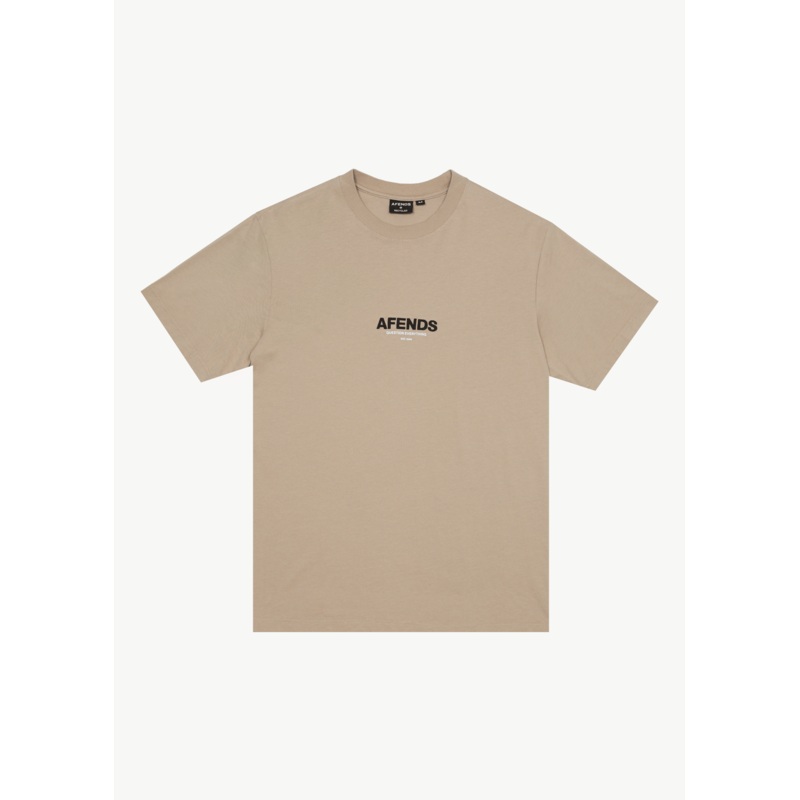 AFENDS Mens Vinyl – Retro Tee – Taupe