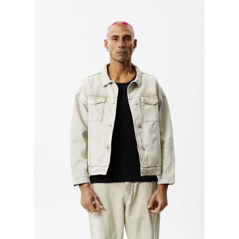 AFENDS Unisex Innie – Unisex Denim Jacket – Faded Cement