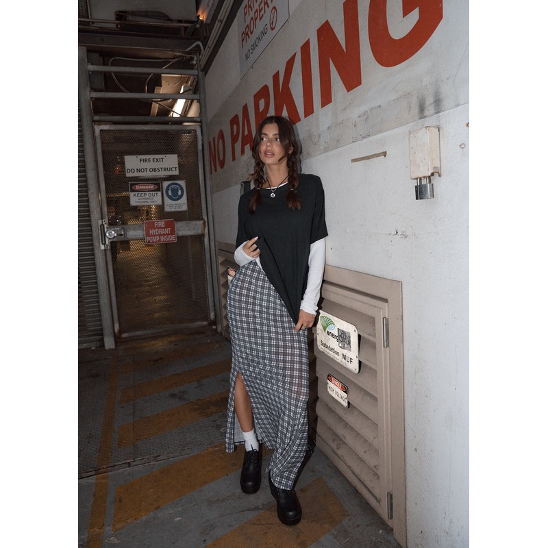 AFENDS Womens Asher – Sheer Maxi Skirt – Black