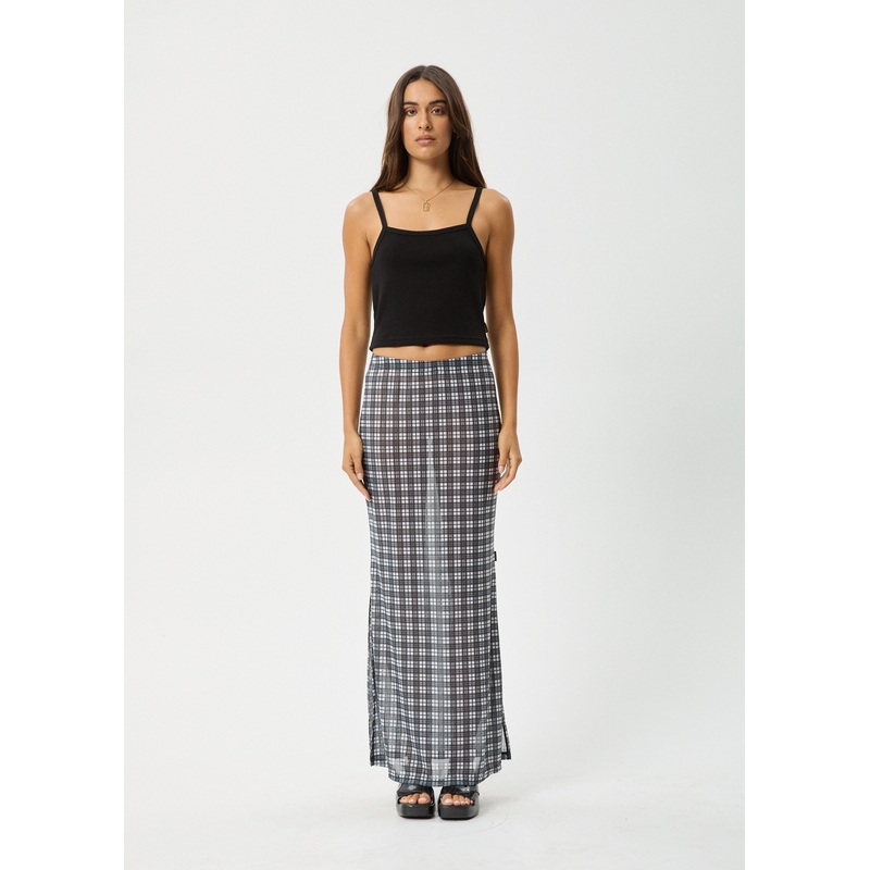 AFENDS Womens Asher – Sheer Maxi Skirt – Black