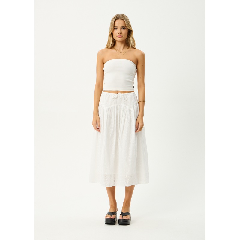 AFENDS Womens Marlow – Midi Skirt – White