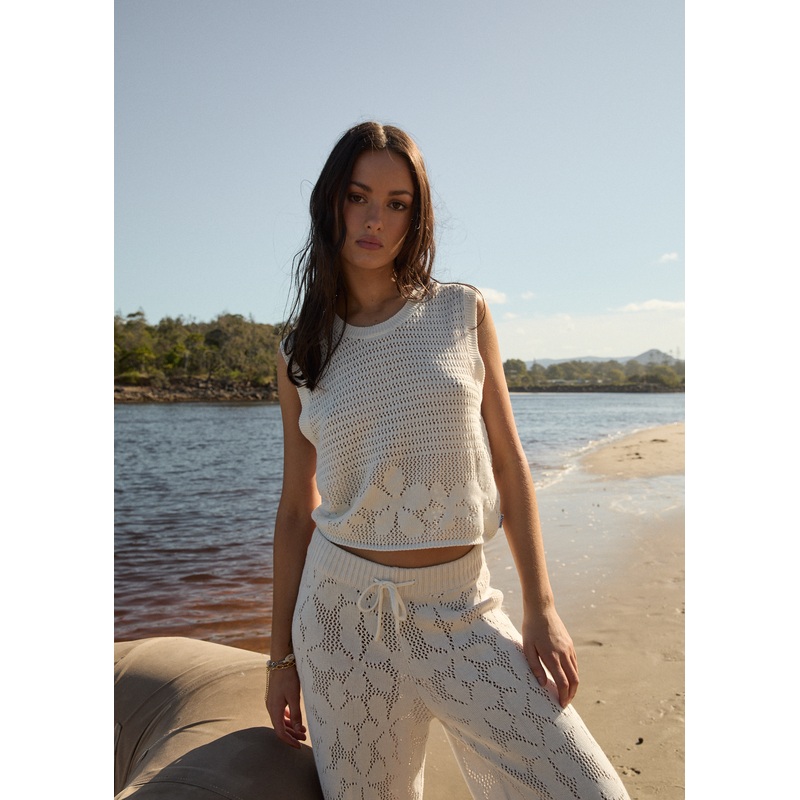 AFENDS Womens Saint – Knit Top – White