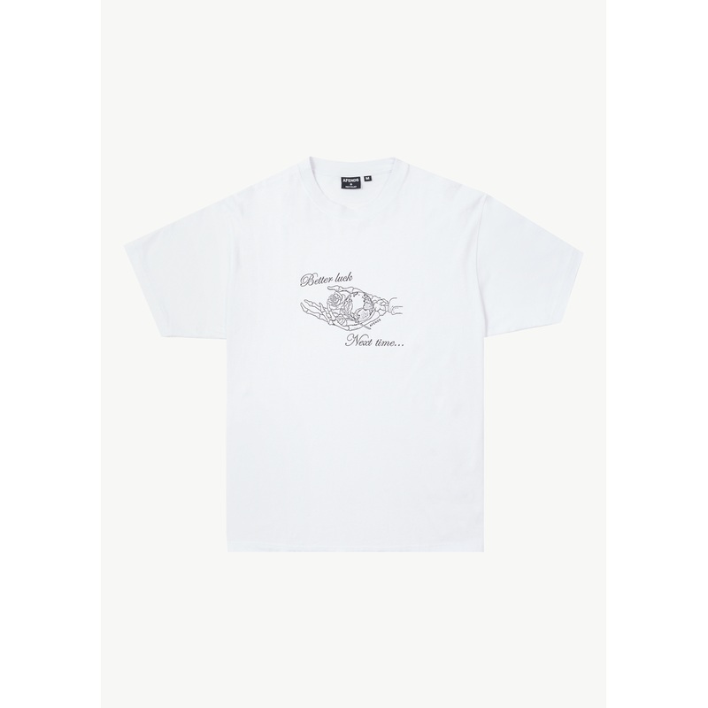 AFENDS Mens Bad Luck – Heavy Boxy Tee – White