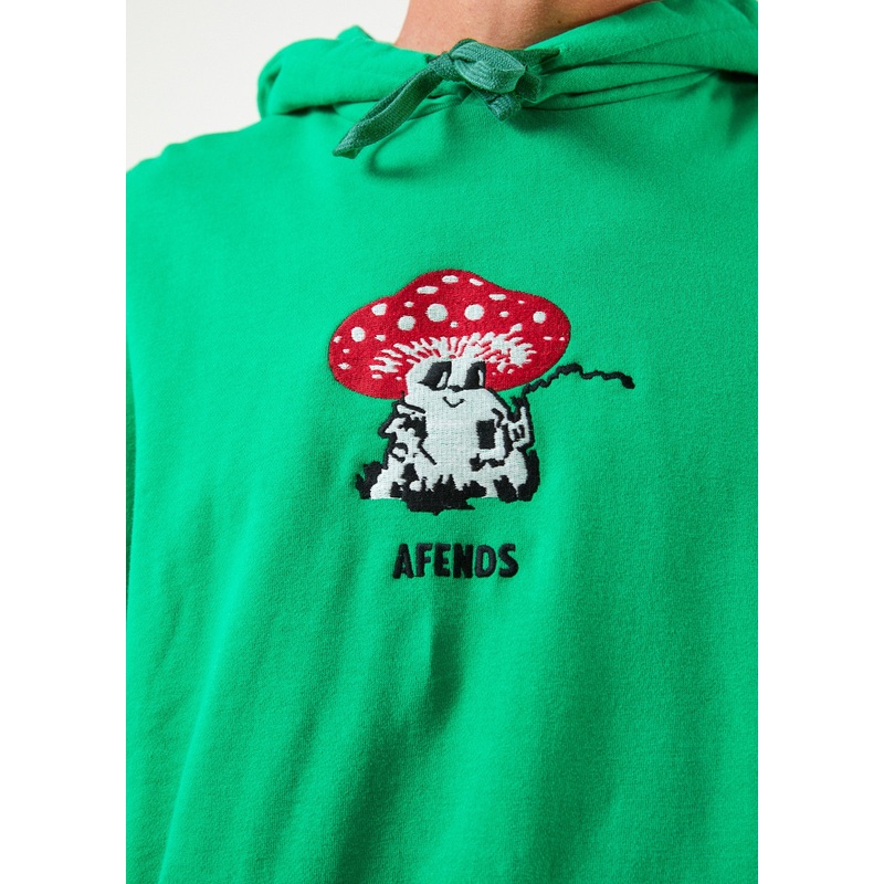 AFENDS Mens Caught In The Wild – Graphic Hoodie – Forest