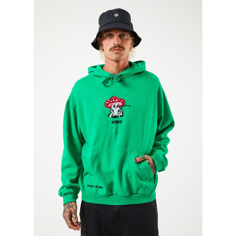 AFENDS Mens Caught In The Wild – Graphic Hoodie – Forest