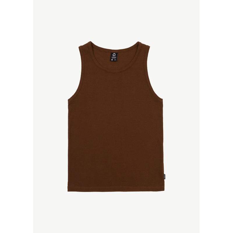 AFENDS Mens Paramount – Rib Singlet – Toffee