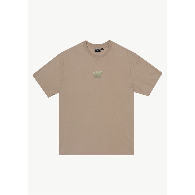 AFENDS Mens Repeat – Retro Tee – Taupe