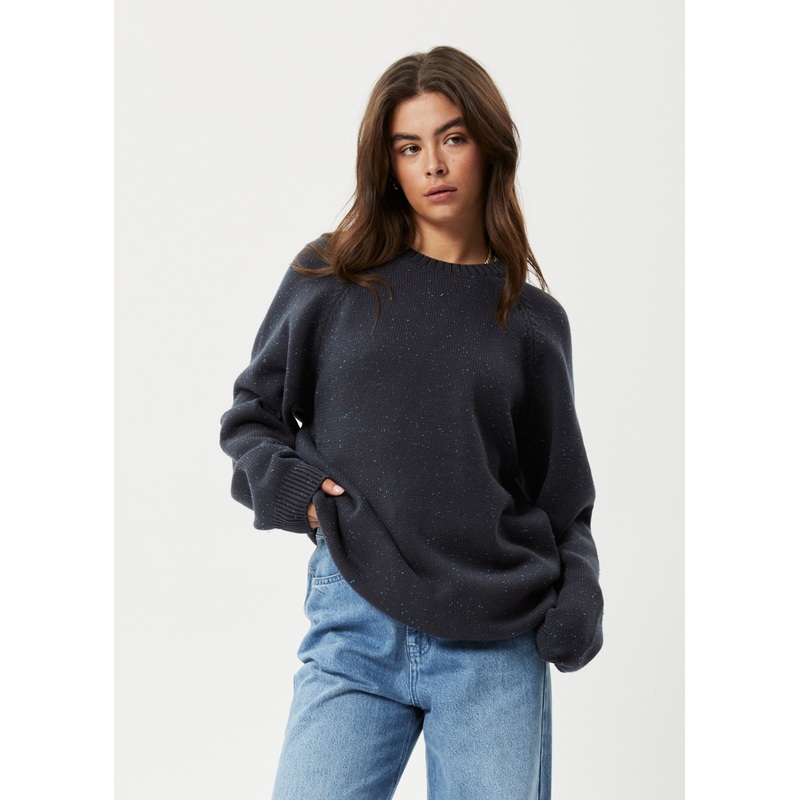 AFENDS Unisex Solace – Unisex Knit Crew Neck Jumper – Charcoal