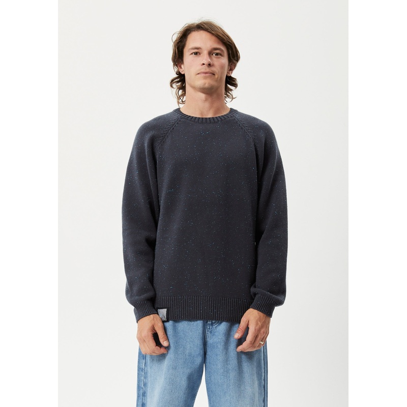 AFENDS Unisex Solace – Unisex Knit Crew Neck Jumper – Charcoal