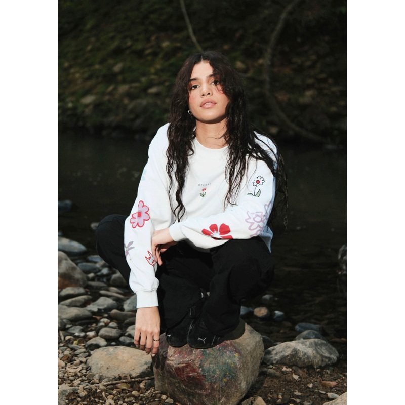 AFENDS Womens Flourish – Crew Neck Jumper – White