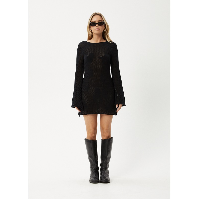 AFENDS Womens Riley – Knit Mini Dress – Black