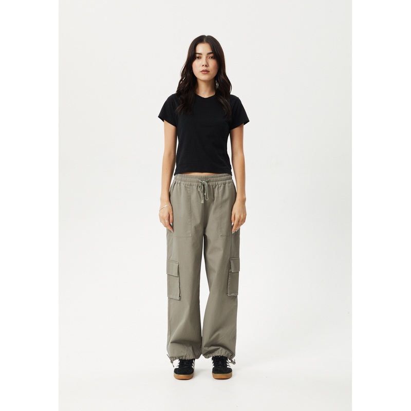 AFENDS Womens Tasman – Cargo Pant – Grey Olive