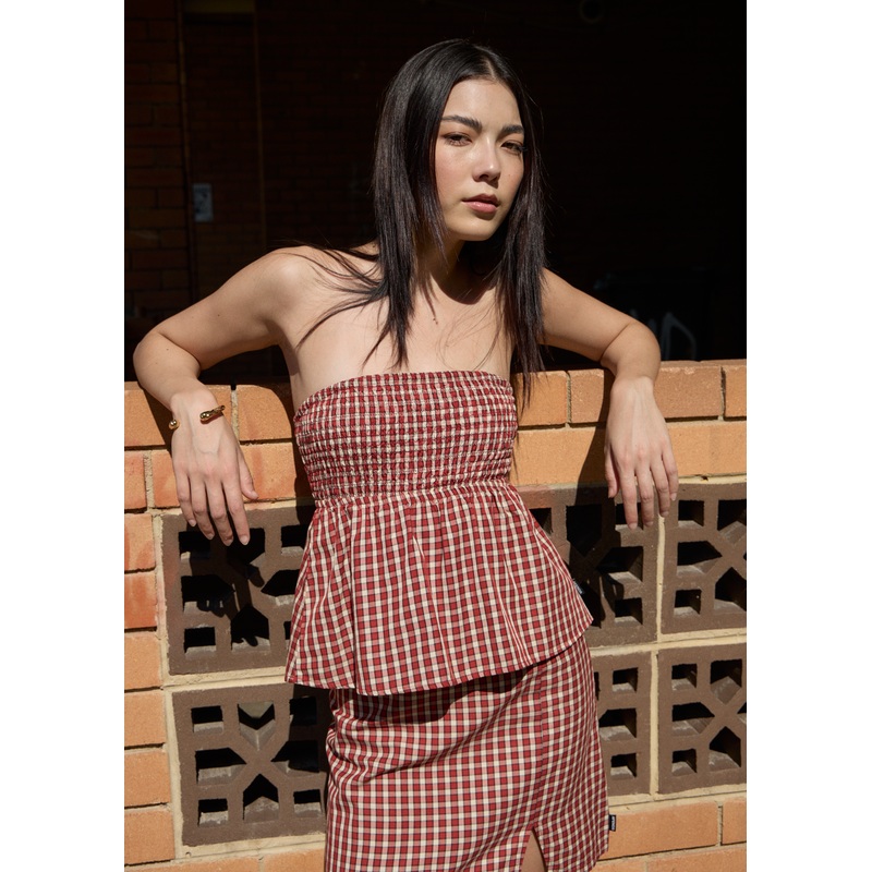 AFENDS Womens Austin – Top – Red Rum